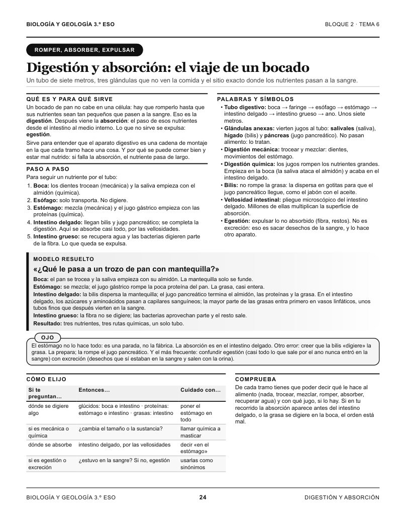 Página 24 del PDF editorial de Biología y Geología 3.º ESO. Cuaderno de refuerzo