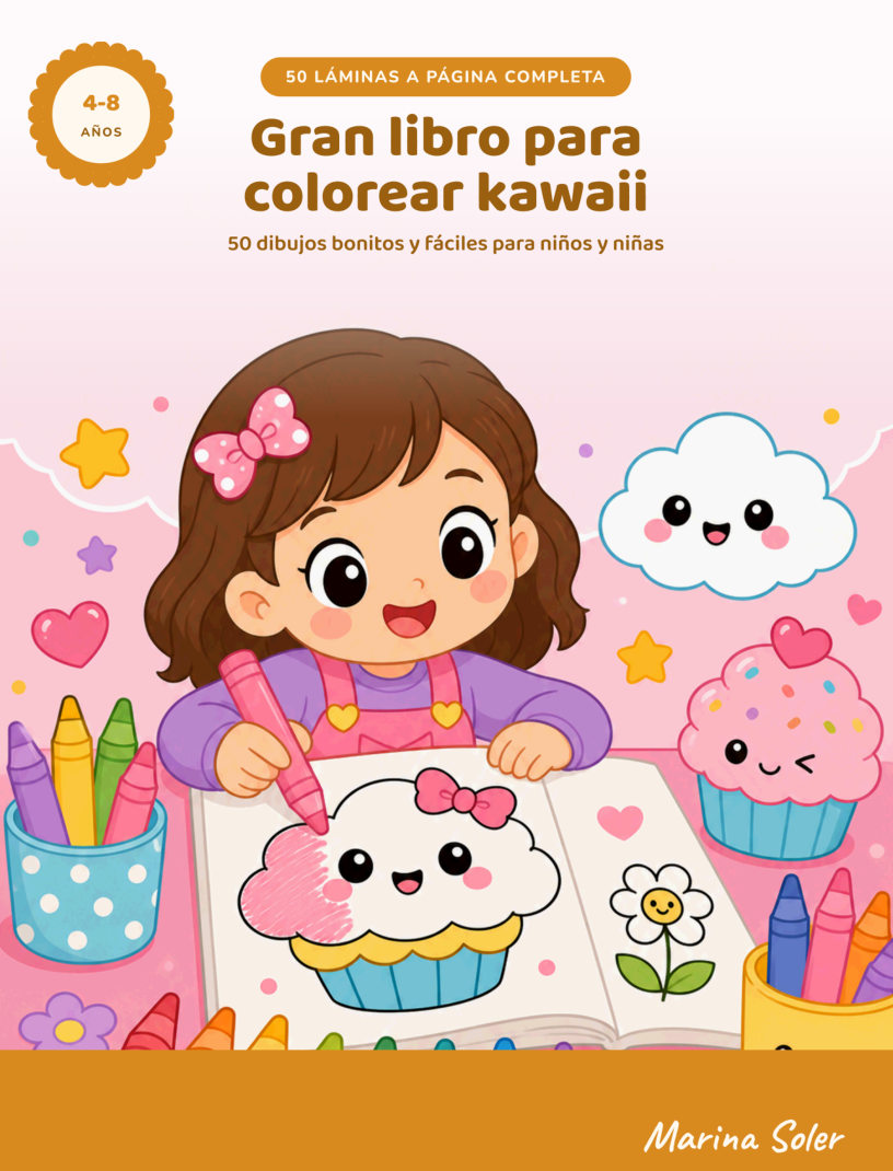 Portada de Gran libro para colorear kawaii