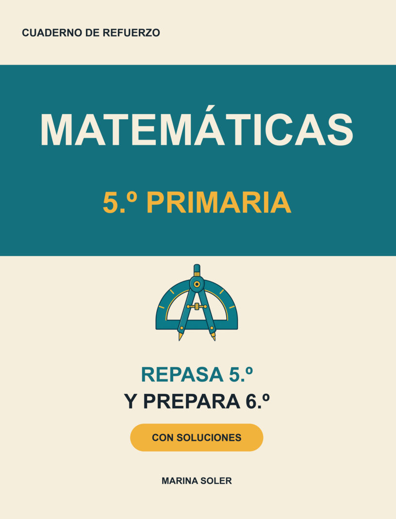 Portada de Matemáticas 5.º Primaria. Cuaderno de refuerzo
